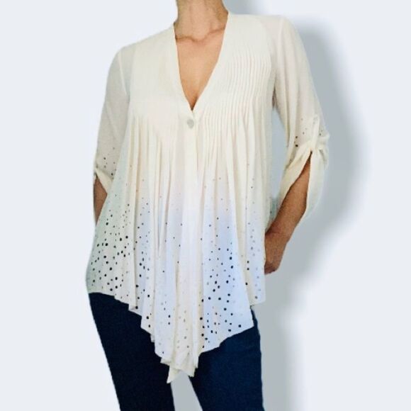 Elizabeth and James Tops - NEW ELIZABETH AND JAMES 100% Silk Pleated Top
